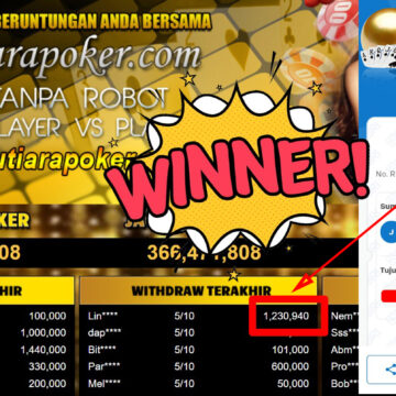 Bukti Withdraw ( 1.230.940,-) Member Setia Mutiarapoker