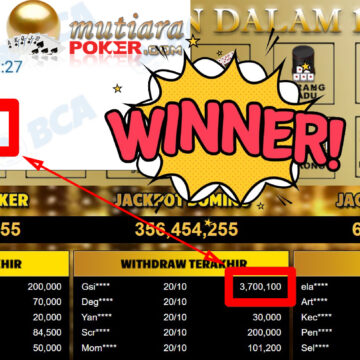 Bukti Withdraw ( 3.700.100,-) Member Setia Mutiarapoker