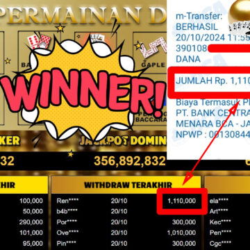 Bukti Withdraw ( 1.110.000,-) Member Setia Mutiarapoker