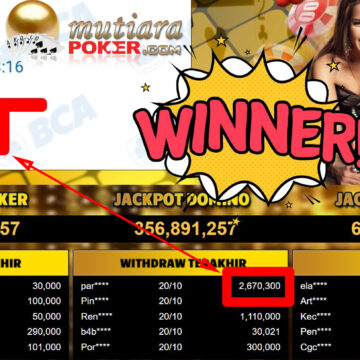 Bukti Withdraw ( 2.670.300,-) Member Setia Mutiarapoker