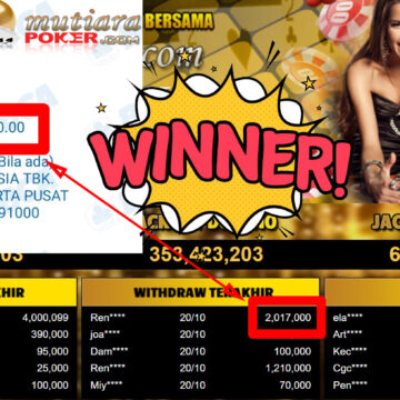 Bukti Withdraw ( 2.017.000,-) Member Setia Mutiarapoker