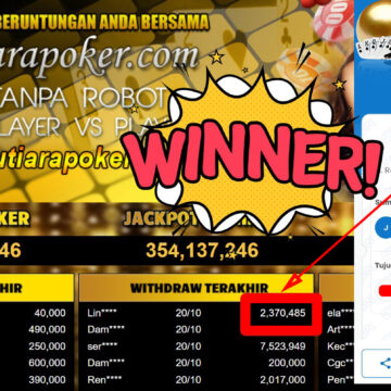 Bukti Withdraw ( 2.370.485,-) Member Setia Mutiarapoker