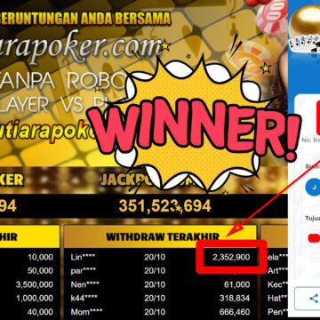 Bukti Withdraw ( 2.352.900,-) Member Setia Mutiarapoker