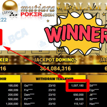 Bukti Withdraw ( 1.007.180,-) Member Setia Mutiarapoker