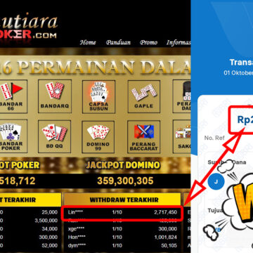 Bukti Withdraw ( 2,717,450,-) Member Setia Mutiarapoker