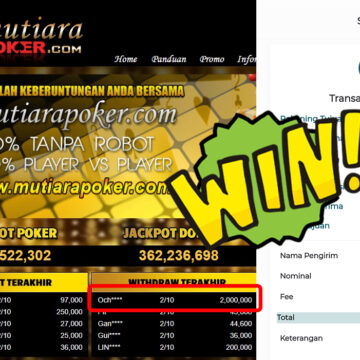 Bukti Withdraw ( 2,000,000,-) Member Setia Mutiarapoker