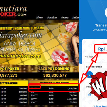 Bukti Withdraw ( 1,410,000,-) Member Setia Mutiarapoker