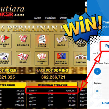 Bukti Withdraw ( 4,028,883,-) Member Setia Mutiarapoker