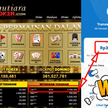 Bukti Withdraw ( 3,784,104,-) Member Setia Mutiarapoker