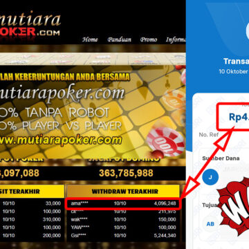 Bukti Withdraw ( 4,096,248,-) Member Setia Mutiarapoker