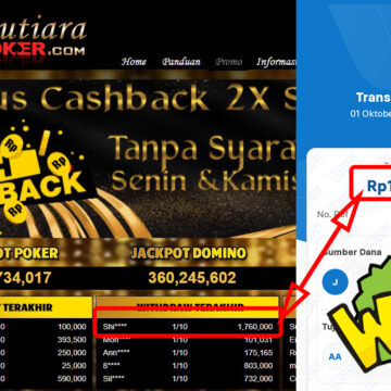 Bukti Withdraw ( 1,760,000,-) Member Setia Mutiarapoker