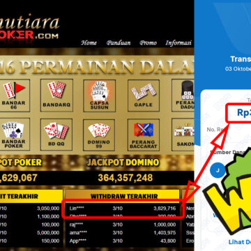 Bukti Withdraw ( 3,829,716,-) Member Setia Mutiarapoker