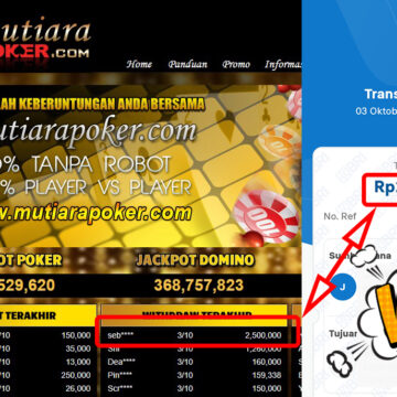 Bukti Withdraw ( 2,500,000,-) Member Setia Mutiarapoker