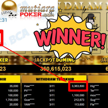 Bukti Withdraw ( 3.363.800,-) Member Setia Mutiarapoker