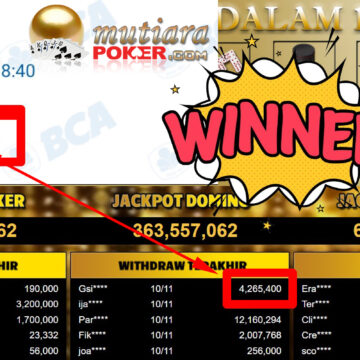 Bukti Withdraw ( 4.265.400,-) Member Setia Mutiarapoker