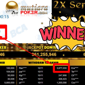 Bukti Withdraw ( 3.977.033,-) Member Setia Mutiarapoker