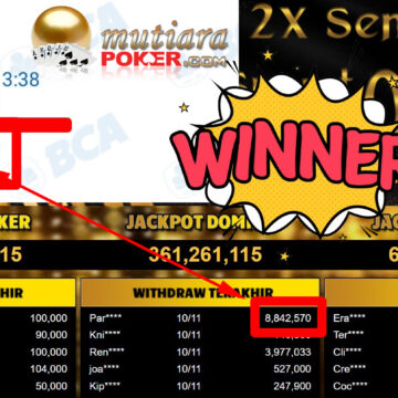 Bukti Withdraw ( 8.842.570,-) Member Setia Mutiarapoker