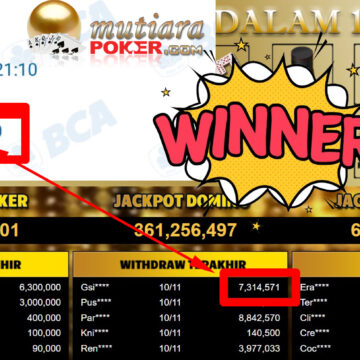 Bukti Withdraw ( 7.314.571,-) Member Setia Mutiarapoker