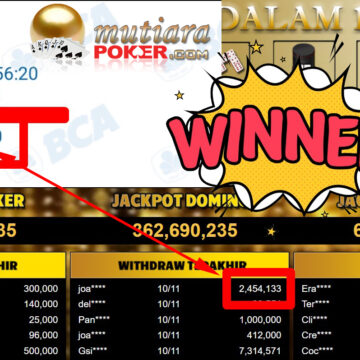 Bukti Withdraw ( 2.454.133,-) Member Setia Mutiarapoker