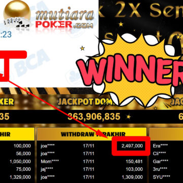 Bukti Withdraw ( 2.497.000,-) Member Setia Mutiarapoker