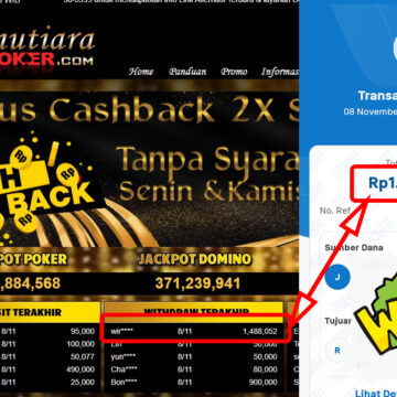 Bukti Withdraw ( 1,488,052,-) Member Setia Mutiarapoker