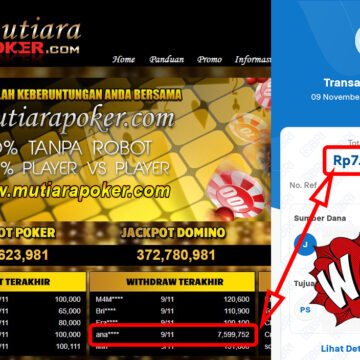 Bukti Withdraw ( 7,599,752,-) Member Setia Mutiarapoker