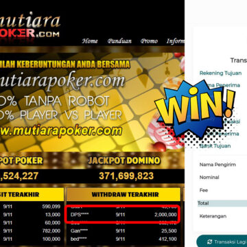 Bukti Withdraw ( 2,000,000,-) Member Setia Mutiarapoker