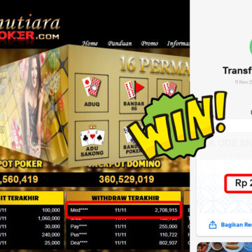 Bukti Withdraw ( 2,708,915,-) Member Setia Mutiarapoker