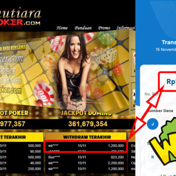 Bukti Withdraw ( 1,200,000,-) Member Setia Mutiarapoker