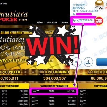 Bukti Withdraw ( 4,767,355,-) Member Setia Mutiarapoker