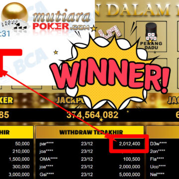 Bukti Withdraw ( 2.012.400,-) Member Setia Mutiarapoker