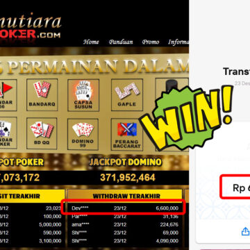 Bukti Withdraw ( 6,600,000,-) Member Setia Mutiarapoker