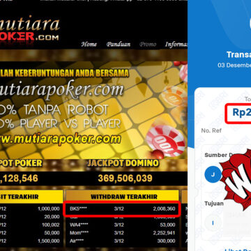 Bukti Withdraw ( 2,008,360,-) Member Setia Mutiarapoker