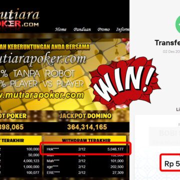 Bukti Withdraw ( 5,048,177,-) Member Setia Mutiarapoker