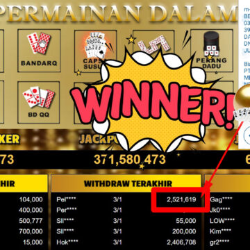 Bukti Withdraw ( 2.521.619,-) Member Setia Mutiarapoker