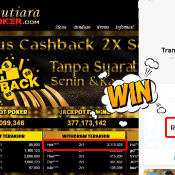 Bukti Withdraw ( 3,115,529,-) Member Setia Mutiarapoker