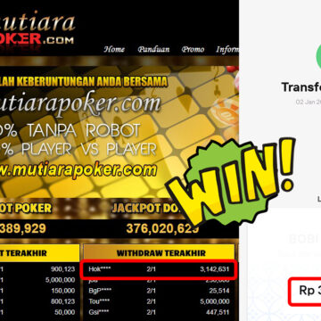 Bukti Withdraw ( 3,142,631,-) Member Setia Mutiarapoker